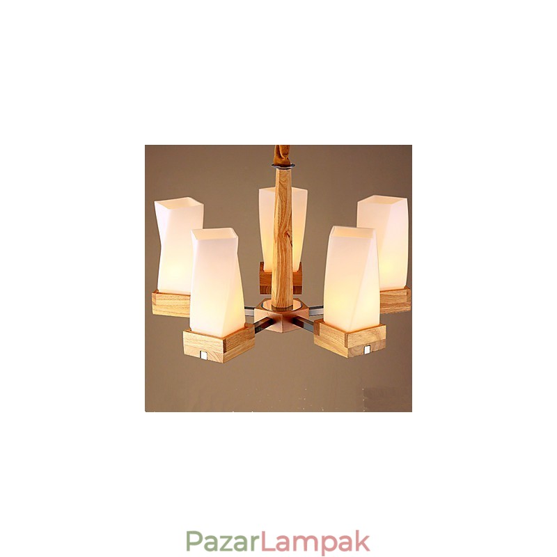 Simple Art világítás Tömör fa Creative Iiving mennyezeti lámpa