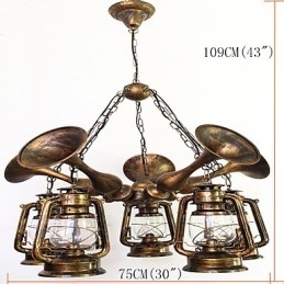 Rusztikus Lodge Vintage Retro Country Globe festési funkció mini stílusú tervezőknek Fém csillár