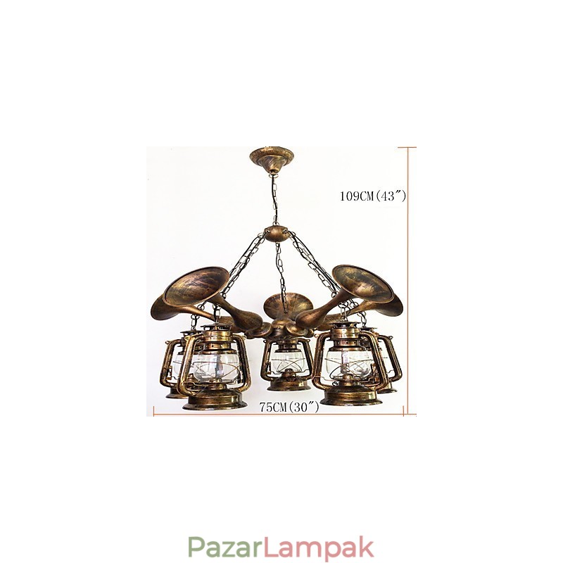 Rusztikus Lodge Vintage Retro Country Globe festési funkció mini stílusú tervezőknek Fém csillár