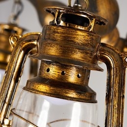 Rusztikus Lodge Vintage Retro Country Globe festési funkció mini stílusú tervezőknek Fém csillár