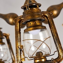 Rusztikus Lodge Vintage Retro Country Globe festési funkció mini stílusú tervezőknek Fém csillár