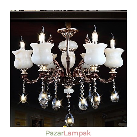 Jade cinkötvözet függőlámpa 6 Light Chandelier Jade cinkötvözet függőlámpa 6 Light Chandelier