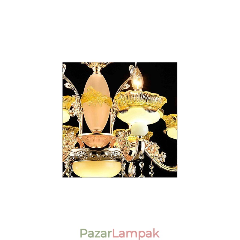 Hagyományos klasszikus galvanizált funkció a Crystal Mini Style fém 8 izzós csillárhoz