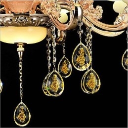 Hagyományos klasszikus galvanizált funkció a Crystal Mini Style fém 8 izzós csillárhoz