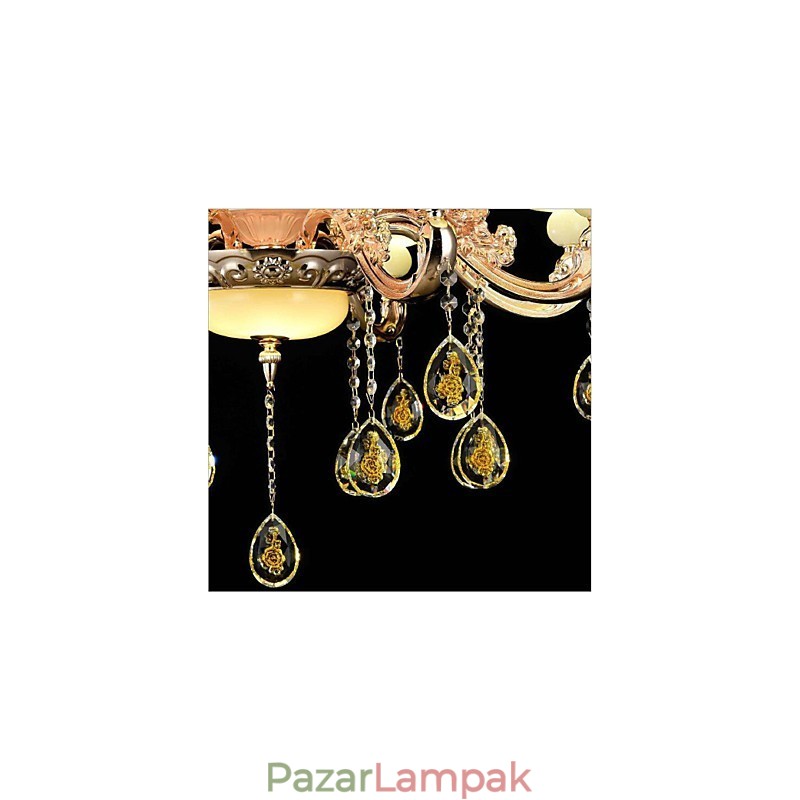 Hagyományos klasszikus galvanizált funkció a Crystal Mini Style fém 8 izzós csillárhoz