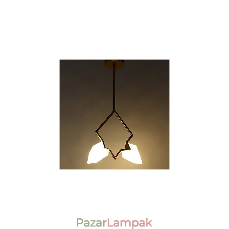 2 könnyű postmodern fém üveg őszibarack csillár lámpával a kantin díszítő függőlámpával