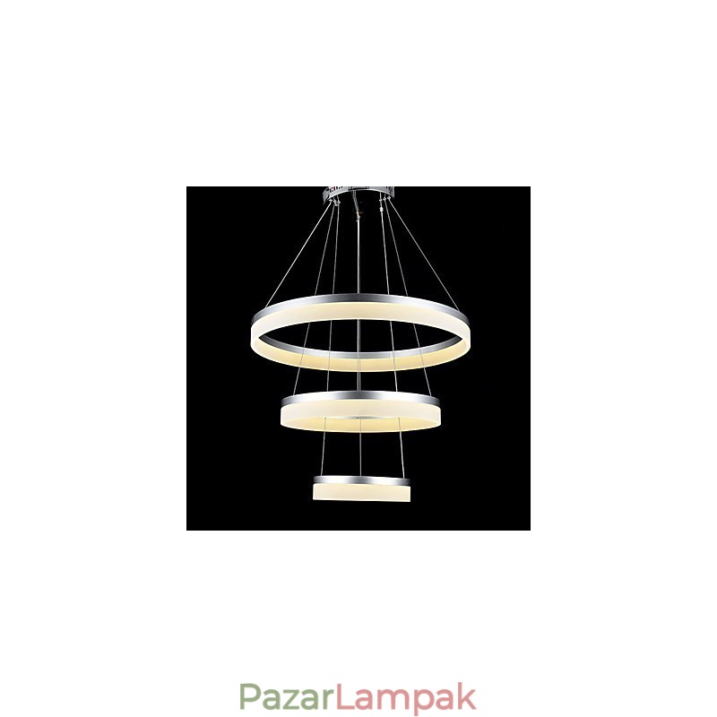 Kerek csillár lámpák Világítás Modern akril lámpák Luxus három gyűrűs mennyezeti világítótestek