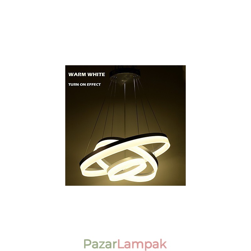 Kerek csillár lámpák Világítás Modern akril lámpák Luxus három gyűrűs mennyezeti világítótestek