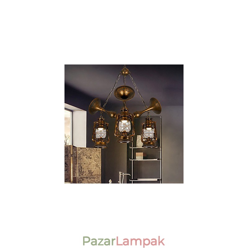 Rusztikus Lodge Vintage Retro Country Globe festési funkció mini stílusú tervezőknek Fém csillár