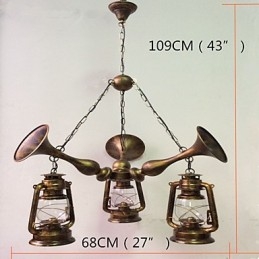 Rusztikus Lodge Vintage Retro Country Globe festési funkció mini stílusú tervezőknek Fém csillár