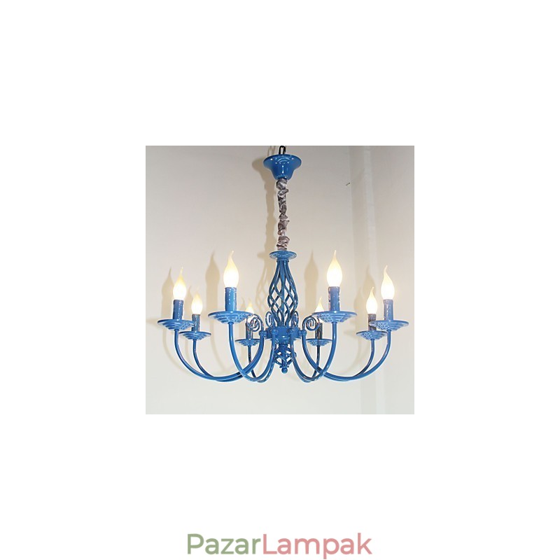 Európai egyszerű vas lámpa gyertya lámpa 8 csillár