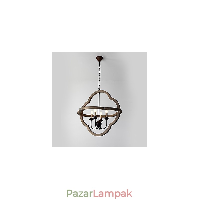 Vintage fém amerikai ipari loft festés színes fa csillár lámpa a beltéri dekoráció függőlámpa