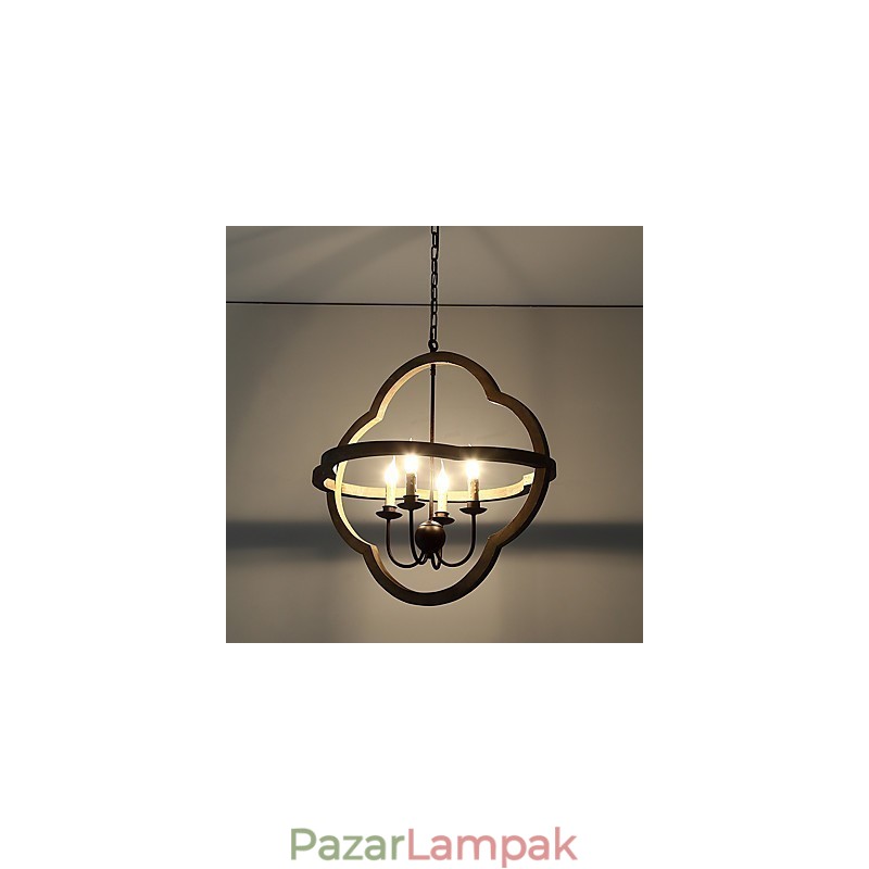 Vintage fém amerikai ipari loft festés színes fa csillár lámpa a beltéri dekoráció függőlámpa