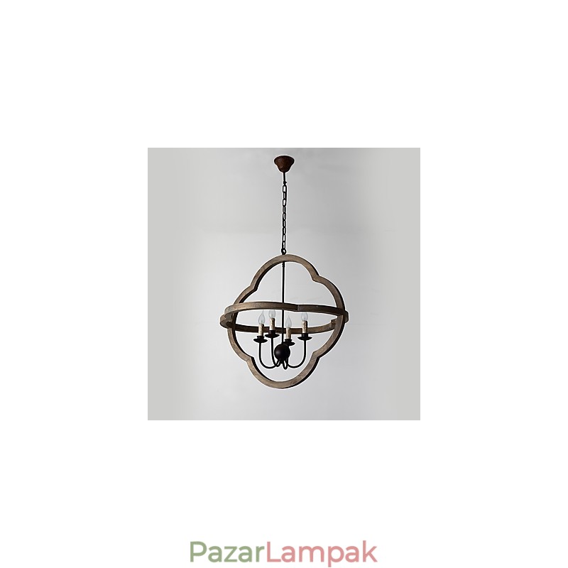 Vintage fém amerikai ipari loft festés színes fa csillár lámpa a beltéri dekoráció függőlámpa