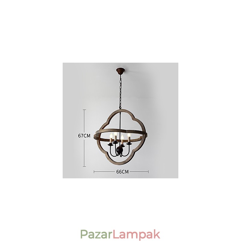 Vintage fém amerikai ipari loft festés színes fa csillár lámpa a beltéri dekoráció függőlámpa