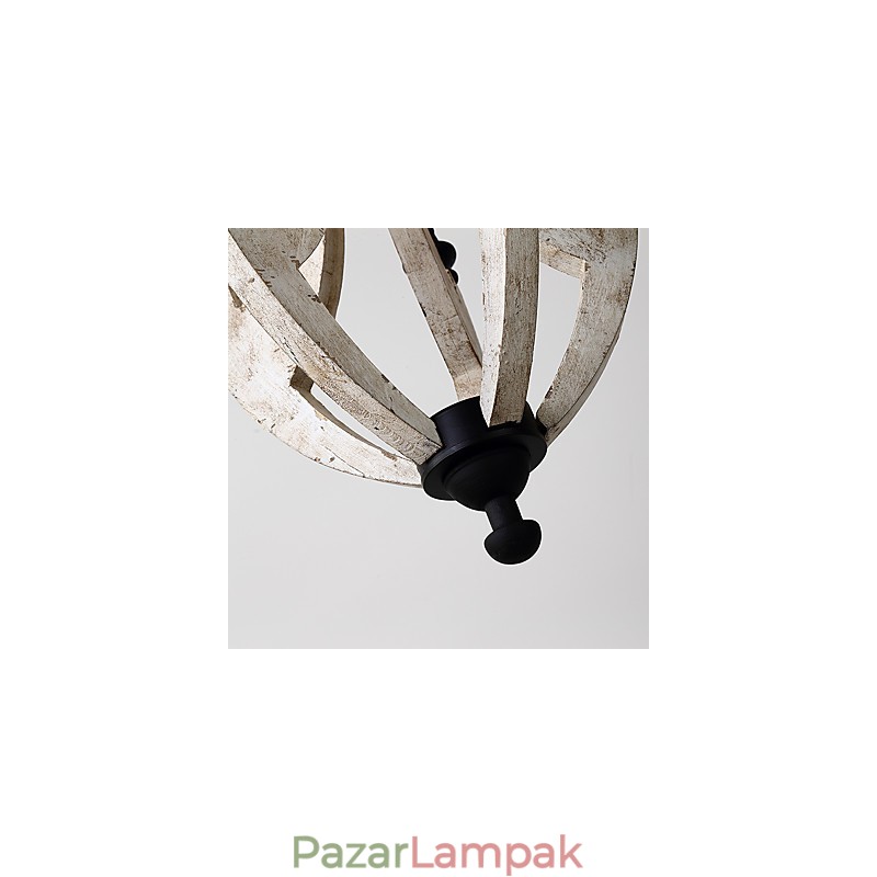 Vintage festés funkció Mini stílusú fa bambusz csillár lámpa a díszítő függőlámpa