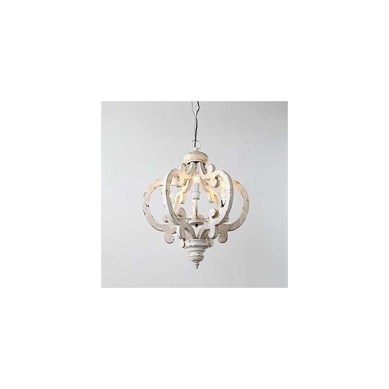 Vintage festés funkció Mini stílusú fa bambusz csillár lámpa a díszítő függőlámpa