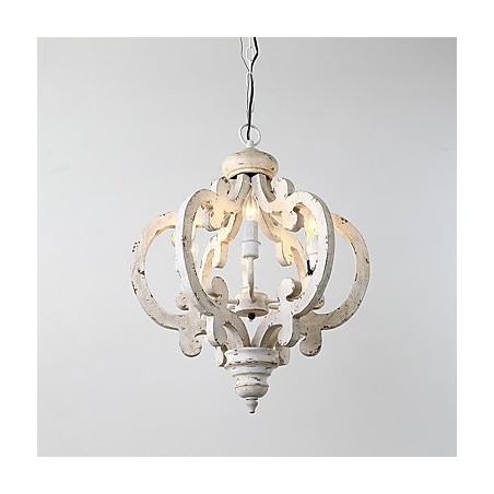 Vintage festés funkció Mini stílusú fa bambusz csillár lámpa a díszítő függőlámpa