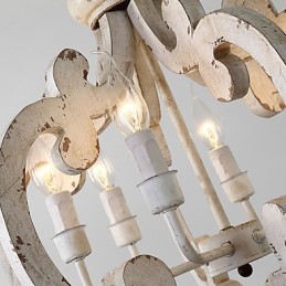 Vintage festés funkció Mini stílusú fa bambusz csillár lámpa a díszítő függőlámpa