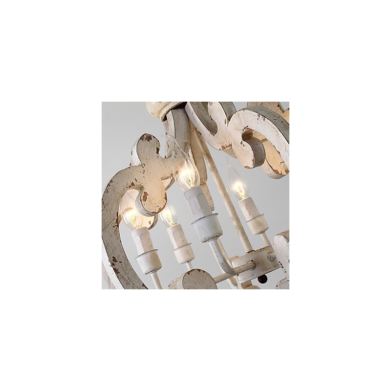 Vintage festés funkció Mini stílusú fa bambusz csillár lámpa a díszítő függőlámpa