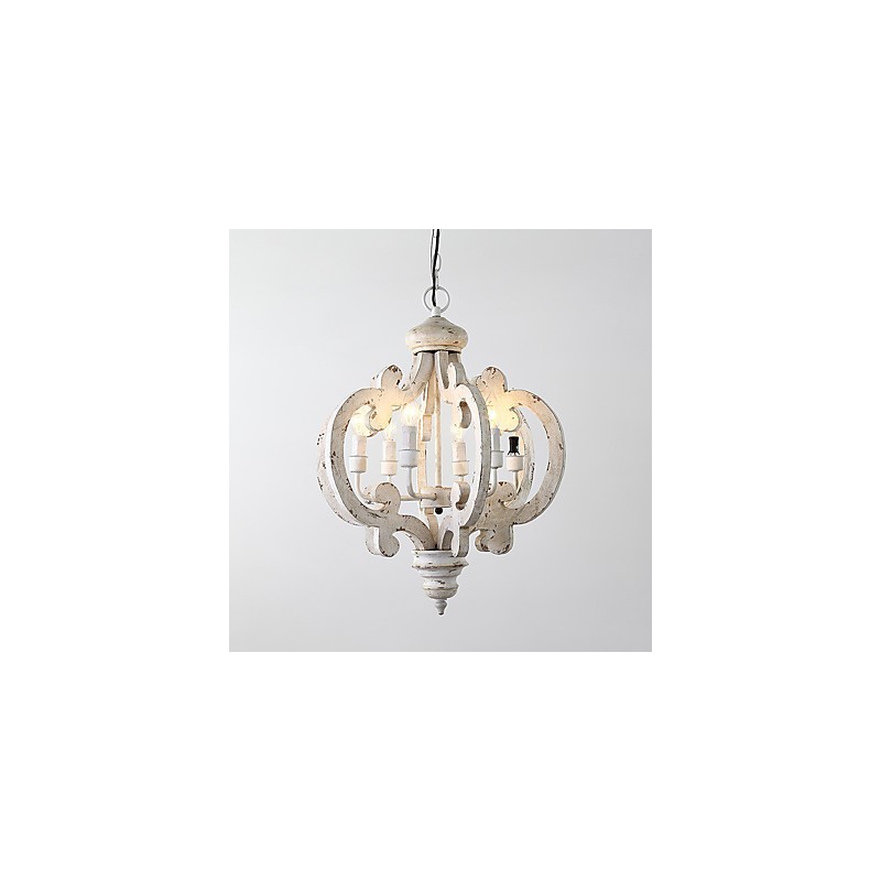 Vintage festés funkció Mini stílusú fa bambusz csillár lámpa a díszítő függőlámpa