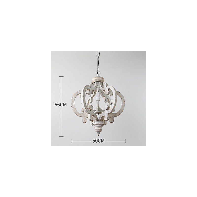 Vintage festés funkció Mini stílusú fa bambusz csillár lámpa a díszítő függőlámpa