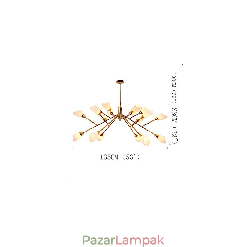Nordic Simple Atmospheric Pasztorális csillár Kreatív Lobby Csillár lámpa