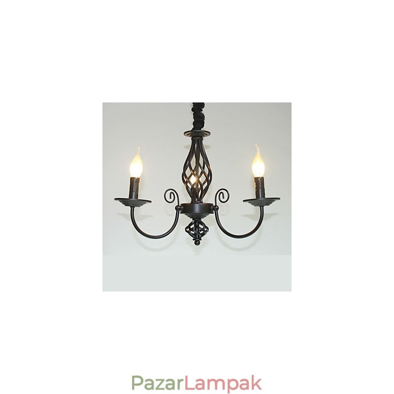 Európai stílusú csillár 3 fényű csillár egyszerű fények kreatív vas gyertyák lámpák