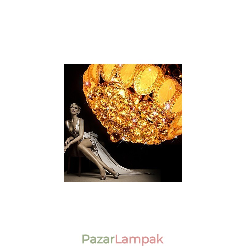 Modern luxus csillár kristály függőlámpa 50 cm átmérőjű, 8 db izzót tartalmaz