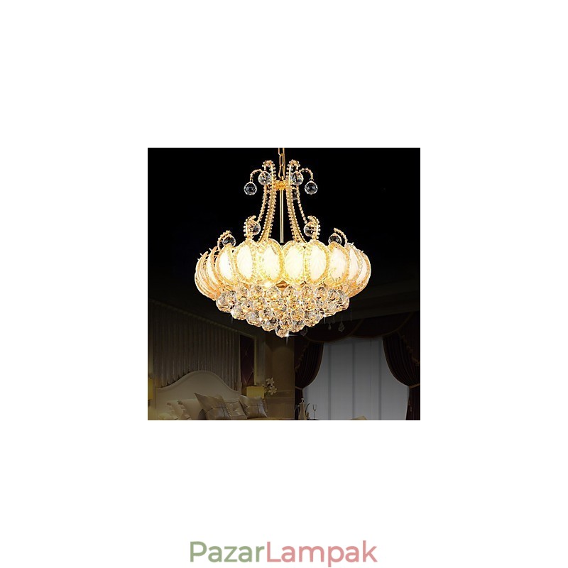 Modern luxus csillár kristály függőlámpa 50 cm átmérőjű, 8 db izzót tartalmaz