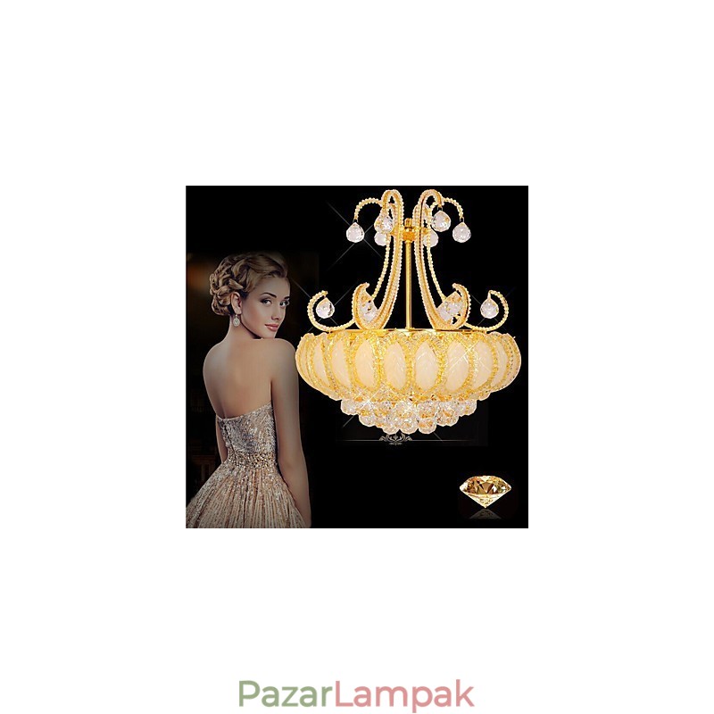 Modern luxus csillár kristály függőlámpa 50 cm átmérőjű, 8 db izzót tartalmaz