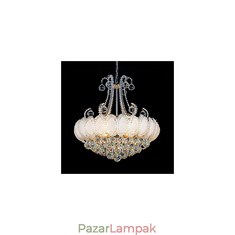 Modern luxus csillár kristály függőlámpa 50 cm átmérőjű, 8 db izzót tartalmaz