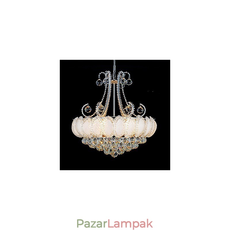 Modern luxus csillár kristály függőlámpa 50 cm átmérőjű, 8 db izzót tartalmaz