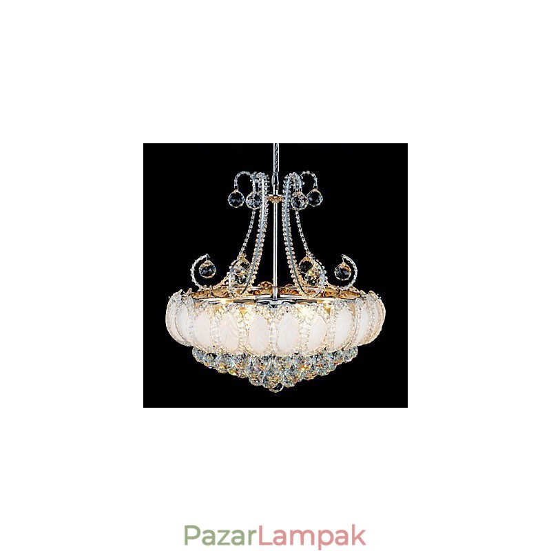 Modern luxus csillár kristály függőlámpa 50 cm átmérőjű, 8 db izzót tartalmaz