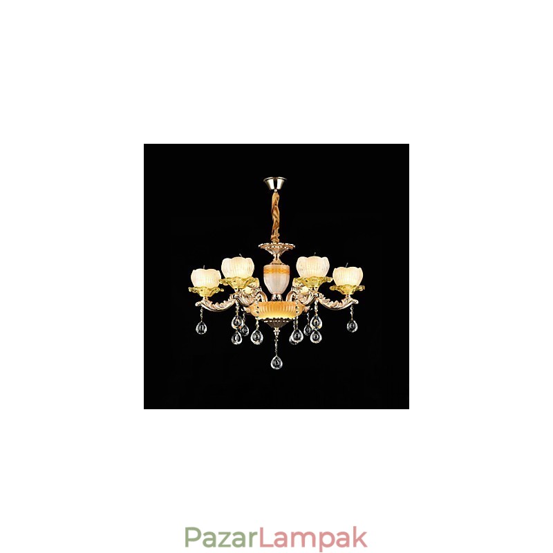Hagyományos klasszikus cinkötvözet funkció a Crystal Mini Style fém 6 izzós csillárhoz