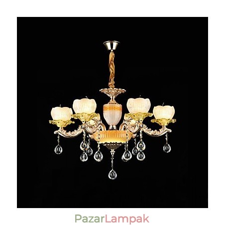 Hagyományos klasszikus cinkötvözet funkció a Crystal Mini Style fém 6 izzós csillárhoz Hagyományos klasszikus cinkötvözet funkció a Crystal Mini Style fém 6 izzós csillárhoz