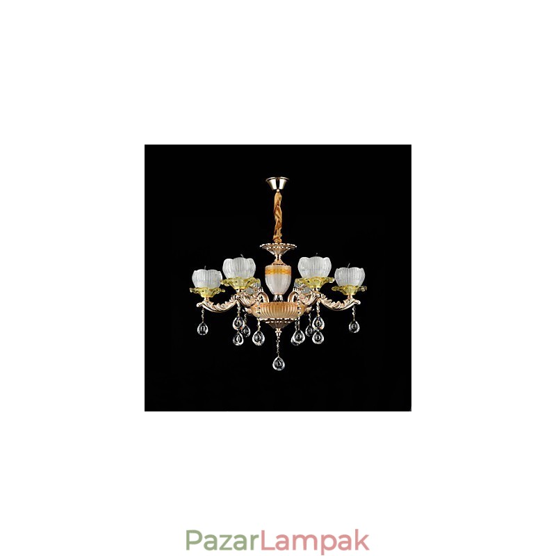 Hagyományos klasszikus cinkötvözet funkció a Crystal Mini Style fém 6 izzós csillárhoz