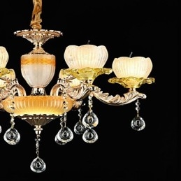 Hagyományos klasszikus cinkötvözet funkció a Crystal Mini Style fém 6 izzós csillárhoz