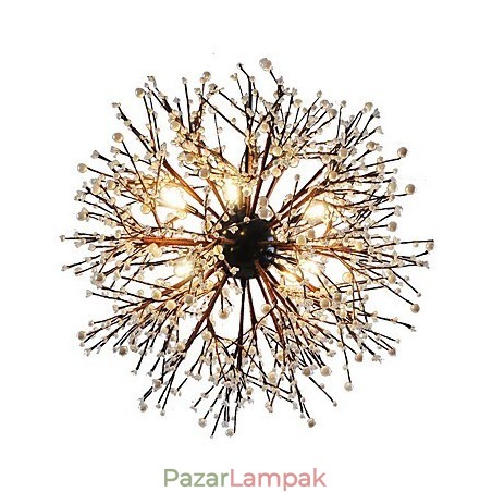 Modern csillár tűzijáték vintage kovácsoltvas 8 fénnyel Csillársziget függő világítás mennyezeti lámpa