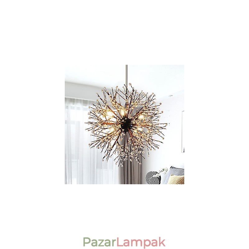 Modern csillár tűzijáték vintage kovácsoltvas 8 fénnyel Csillársziget függő világítás mennyezeti lámpa
