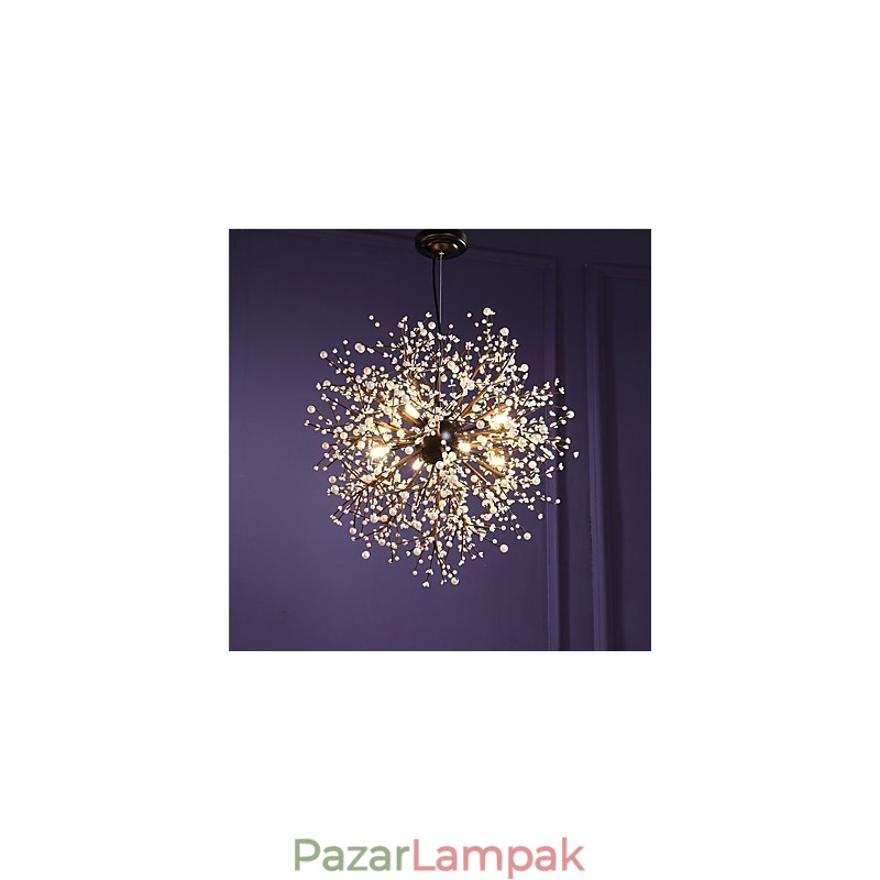 Modern csillár tűzijáték vintage kovácsoltvas 8 fénnyel Csillársziget függő világítás mennyezeti lámpa