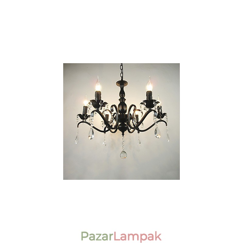 Csillár Egyszerű Crystal Iron gyertyafények Dekorációs Lámpák Világítás