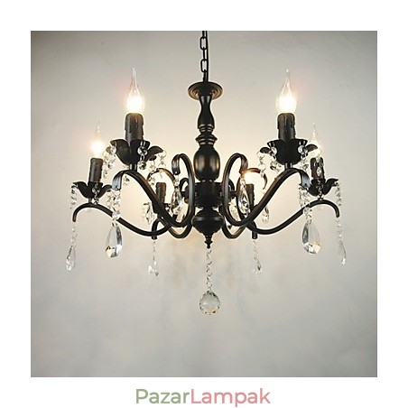 Csillár Egyszerű Crystal Iron gyertyafények Dekorációs Lámpák Világítás