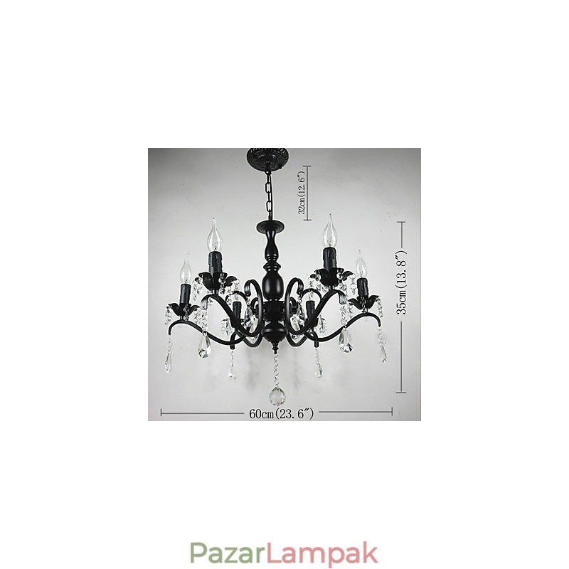 Csillár Egyszerű Crystal Iron gyertyafények Dekorációs Lámpák Világítás