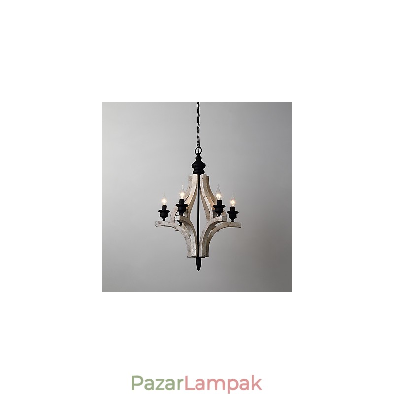Vintage festés funkció Mini stílusú fa bambusz csillár lámpa a díszítő függőlámpa