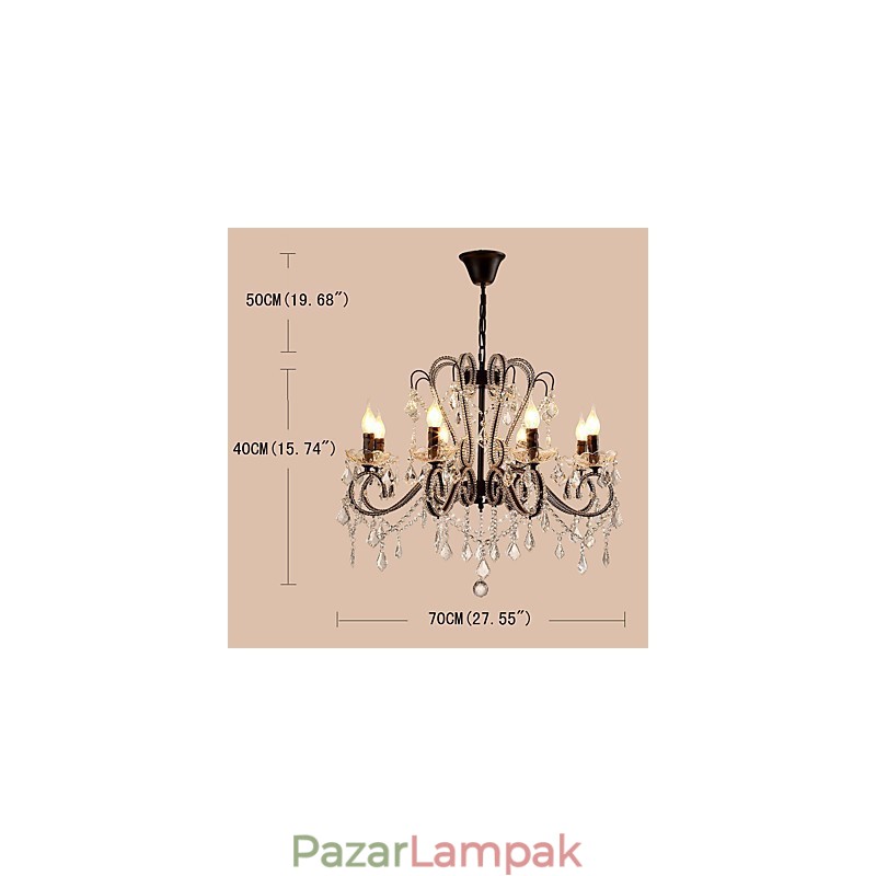 8 Lights Crystal csillár Modern, modern, hagyományos, klasszikus, rusztikus páholy Vintage retro