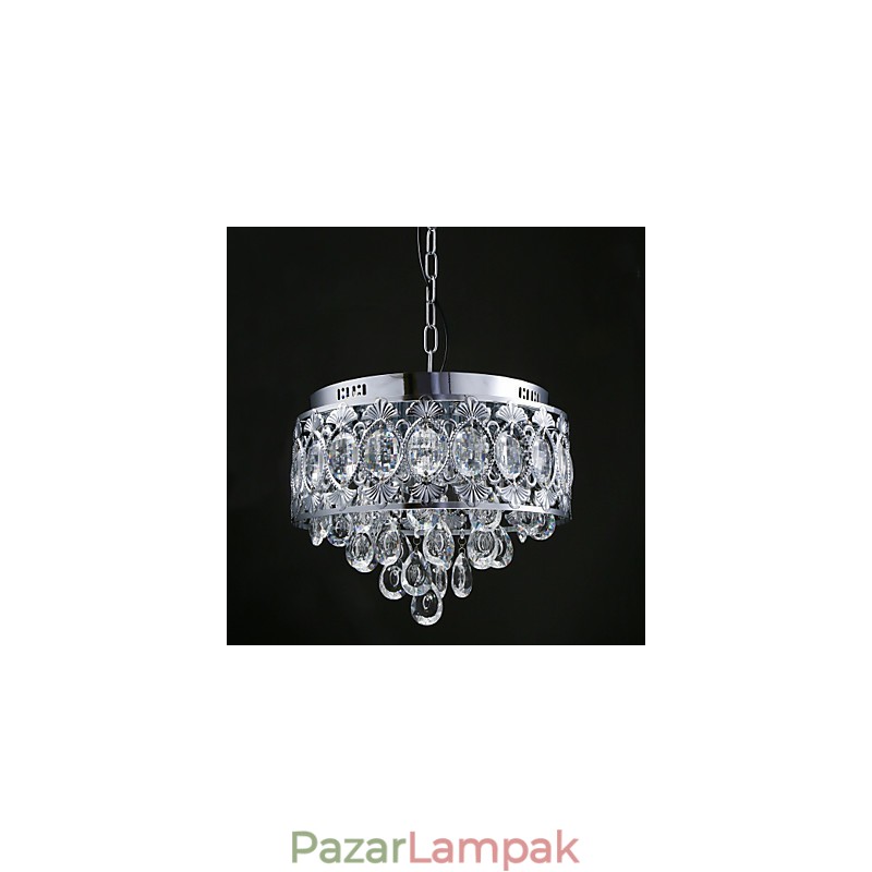 Elegáns modern átlátszó kristálycsillár 4 lámpával