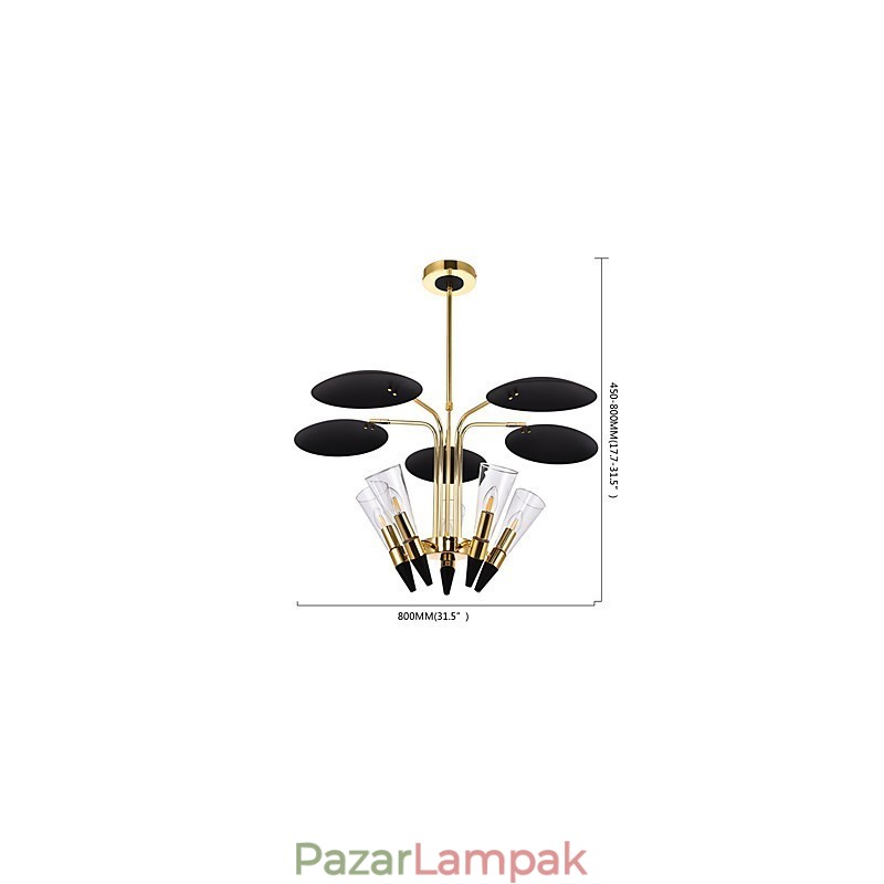 Személyre szabott, állítható irányú Art csillár lámpacsillár