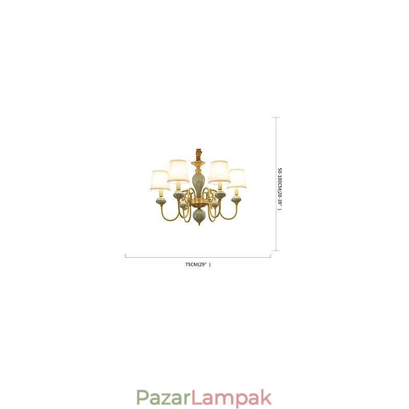 Csillár Traditional Classic Country Brass funkció mini stílusú fém 6 izzókhoz