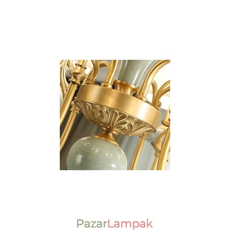 Csillár Traditional Classic Country Brass funkció mini stílusú fém 6 izzókhoz